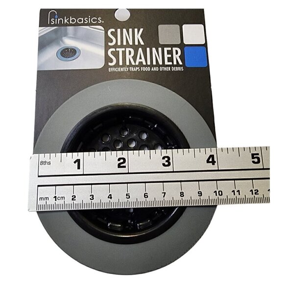 Sinkbasics KITCHEN SINK Rubber BASKET Drain sink basic GRAY grey STRAINER - Picture 3 of 7